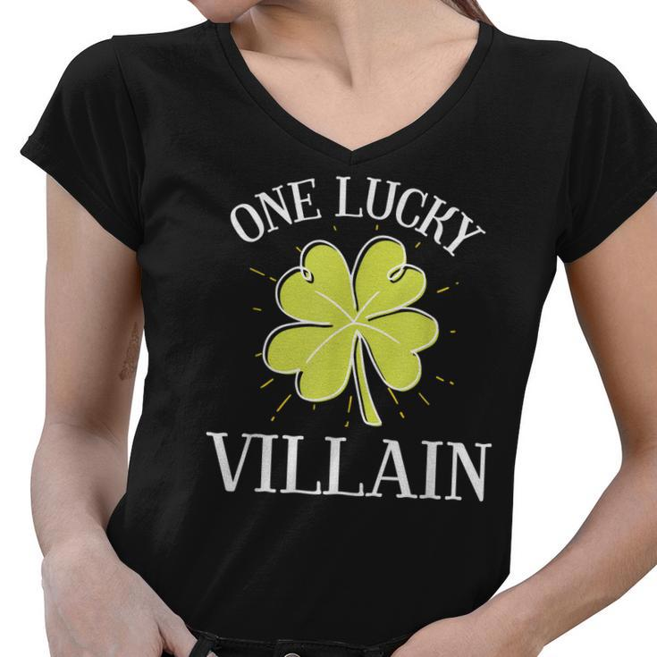 St Patricks Day Shirt Lucky Villain Gift Women V-Neck T-Shirt