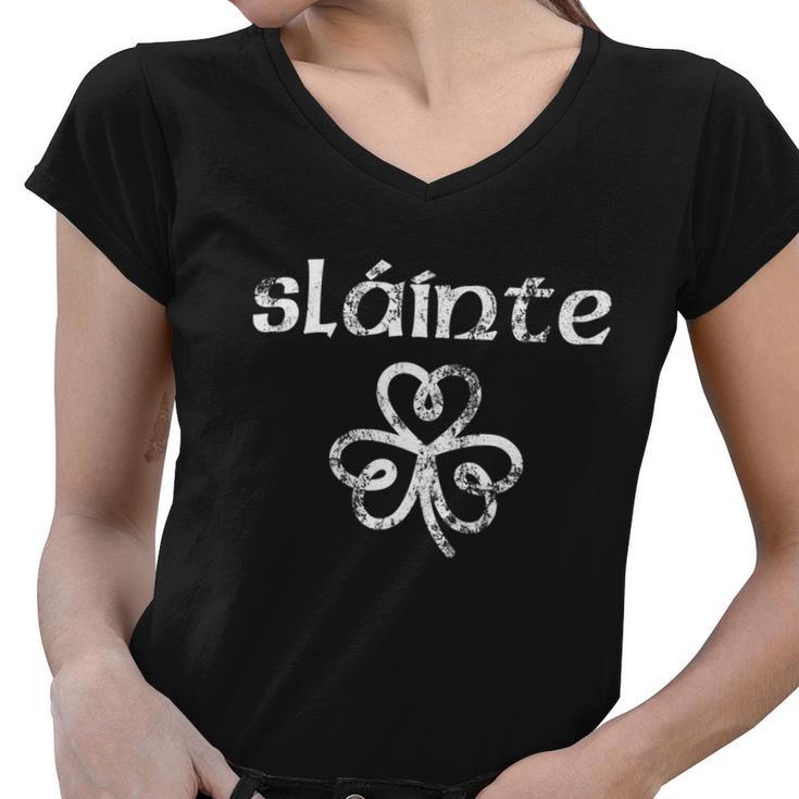 St Patricks Day Slainte Funny St Patricks Day Tshirt Women V-Neck T-Shirt