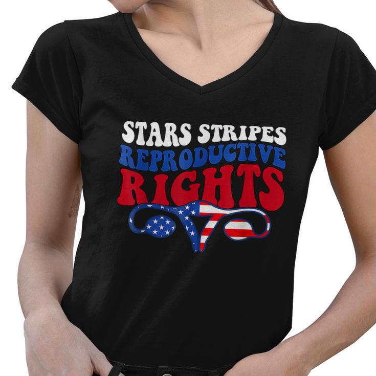Stars Stripes Reproductive Rights 4Th Of July V2 Women V-Neck T-Shirt