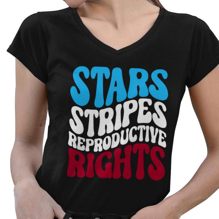 Stars Stripes Reproductive Rights Feminist Usa Pro Choice Women V-Neck T-Shirt