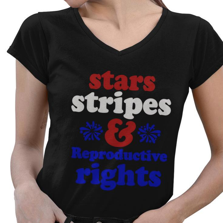 Stars Stripes Reproductive Rights Gift V6 Women V-Neck T-Shirt