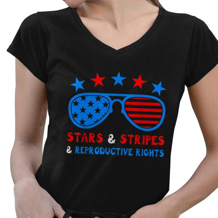 Stars Stripes Reproductive Rights Patriotic 4Th Of July V3 Women V-Neck T-Shirt