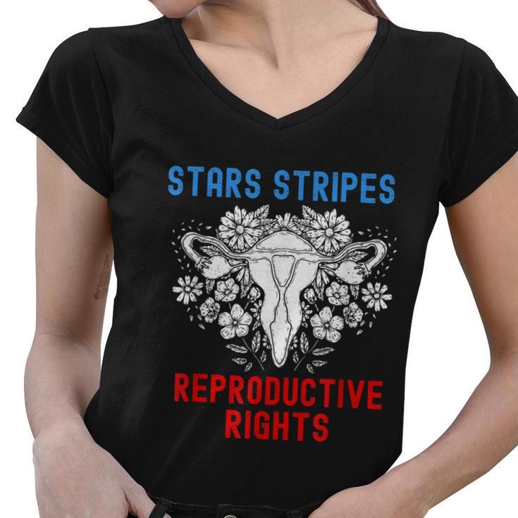 Stars Stripes Reproductive Rights Patriotic 4Th Of July V4 Women V-Neck T-Shirt