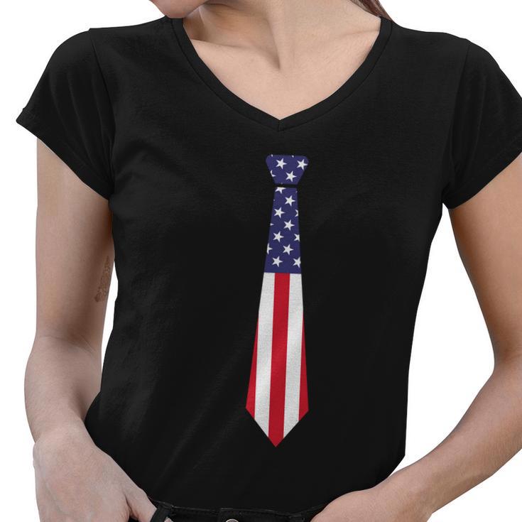 Stars Stripes Usa Flag Colors Tye Graphic 4Th Of July Plus Size Shirt Women V-Neck T-Shirt