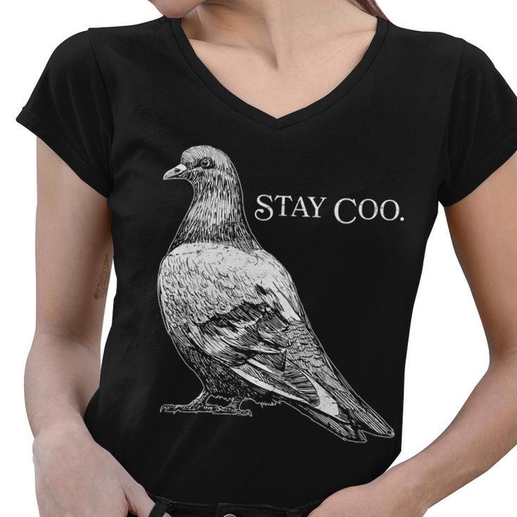 Stay Coo Pigeon Tshirt Women V-Neck T-Shirt