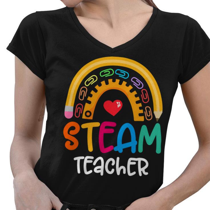 Steam Teacher Squad Team Crew Back To School Stem Special V2 Women V-Neck T-Shirt