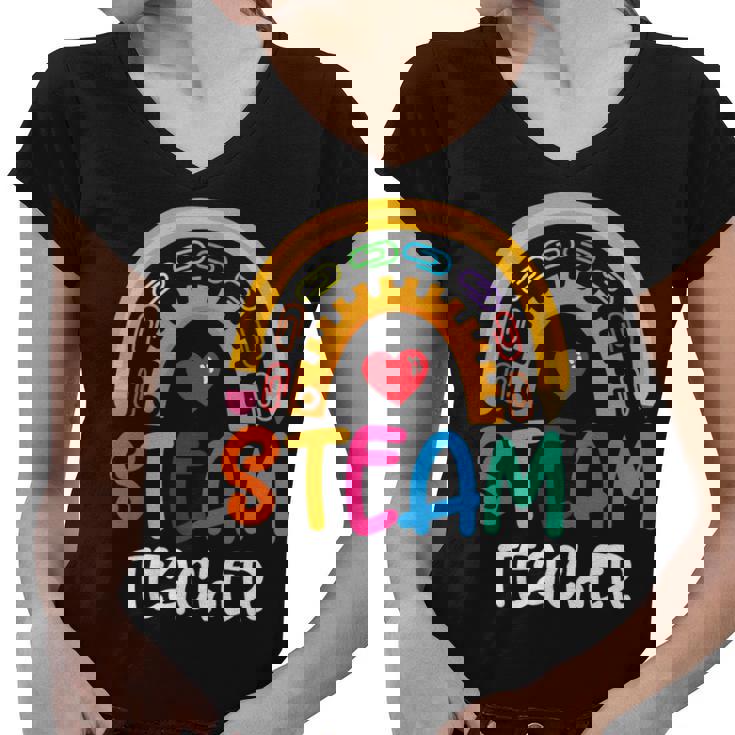 Steam Teacher Squad Team Crew Back To School Stem Special V2 Women V-Neck T-Shirt