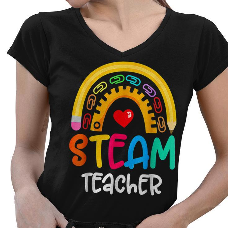 Steam Teacher Squad Team Crew Back To School Stem Special  Women V-Neck T-Shirt