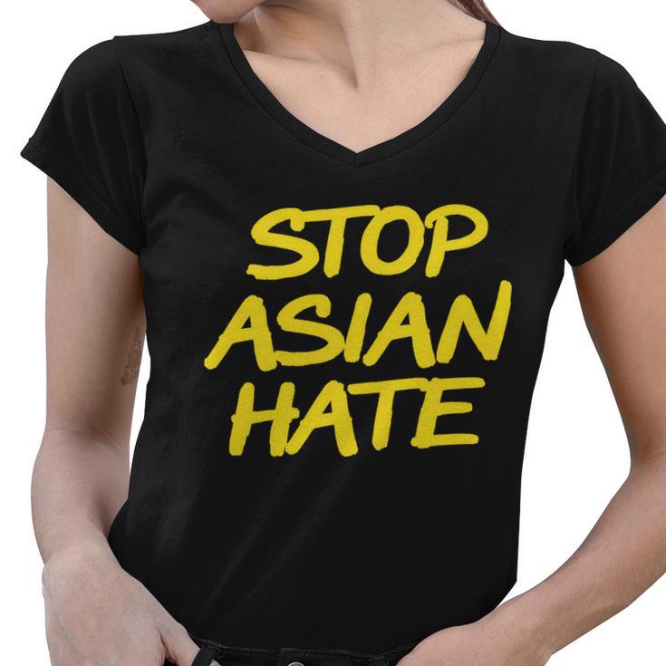 Stop Asian Hate Support Women V-Neck T-Shirt