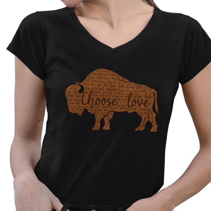 Stop Hate End Racism Choose Love Gift Pray For Buffalo Strong Gift V3 Women V-Neck T-Shirt