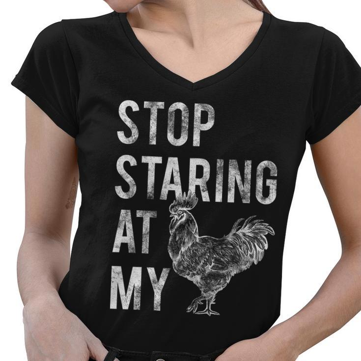 Stop Staring At My Cock Tshirt Women V-Neck T-Shirt