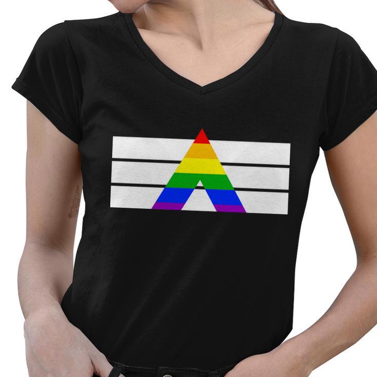 Straight Ally Pride Flag Women V-Neck T-Shirt