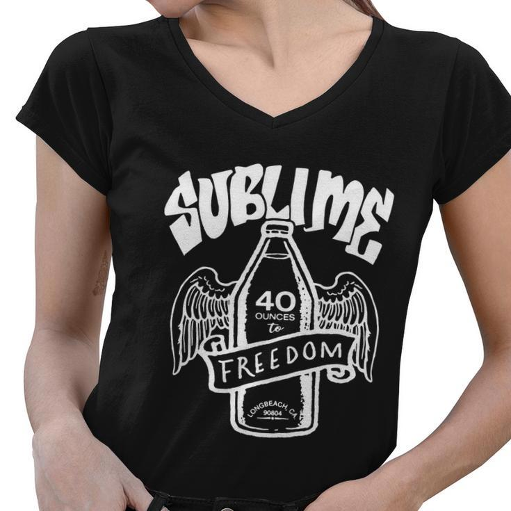 Sublime T Shirt 40 Oz To Freedom Tee Shirt Graphic Women V-Neck T-Shirt