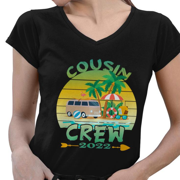 Summer Cousin Crew Vacation 2022 Beach Cruise Family Reunion Gift Women V-Neck T-Shirt