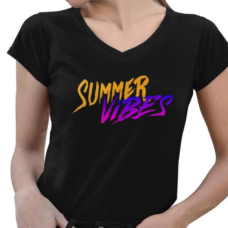 Summer Vibes Retro Women V-Neck T-Shirt