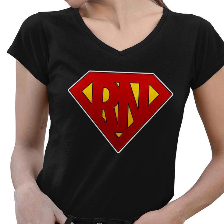 Super Rn Registered Nurse Tshirt Women V-Neck T-Shirt