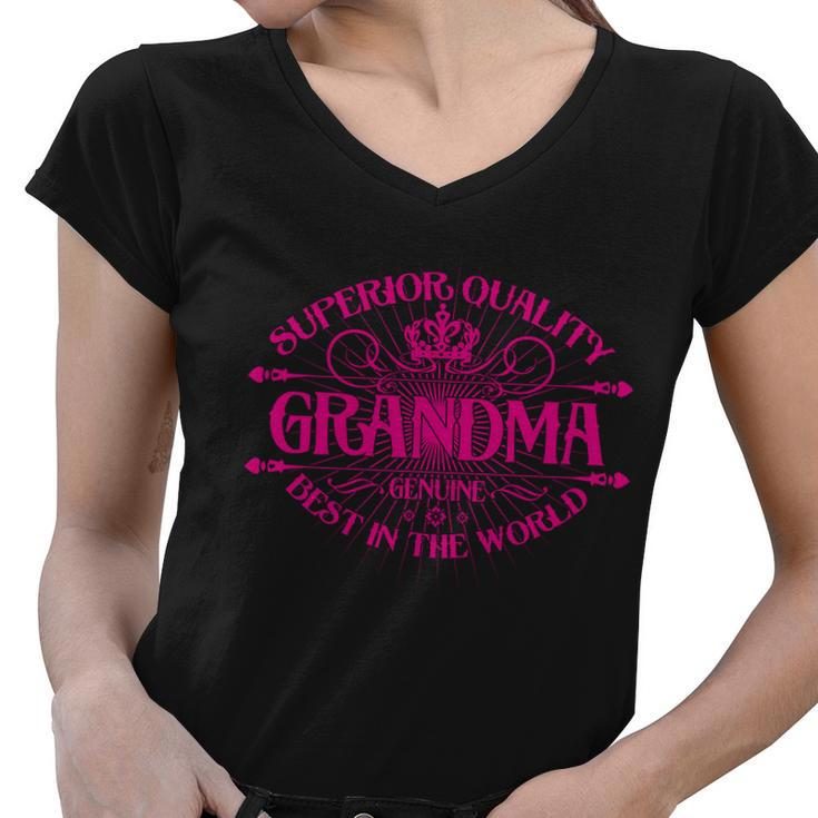 Superior Quality Grandma Best In The World Tshirt Women V-Neck T-Shirt