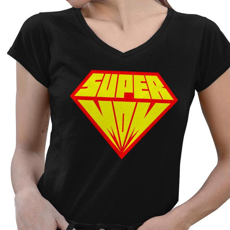 Supermom Super Mom Crest Tshirt Women V-Neck T-Shirt