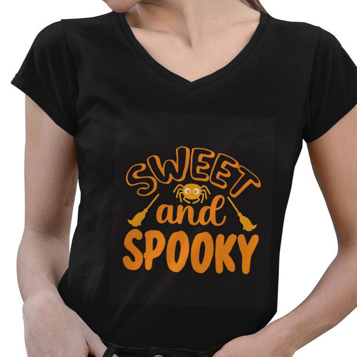 Sweet And Spooky Halloween Quote Women V-Neck T-Shirt