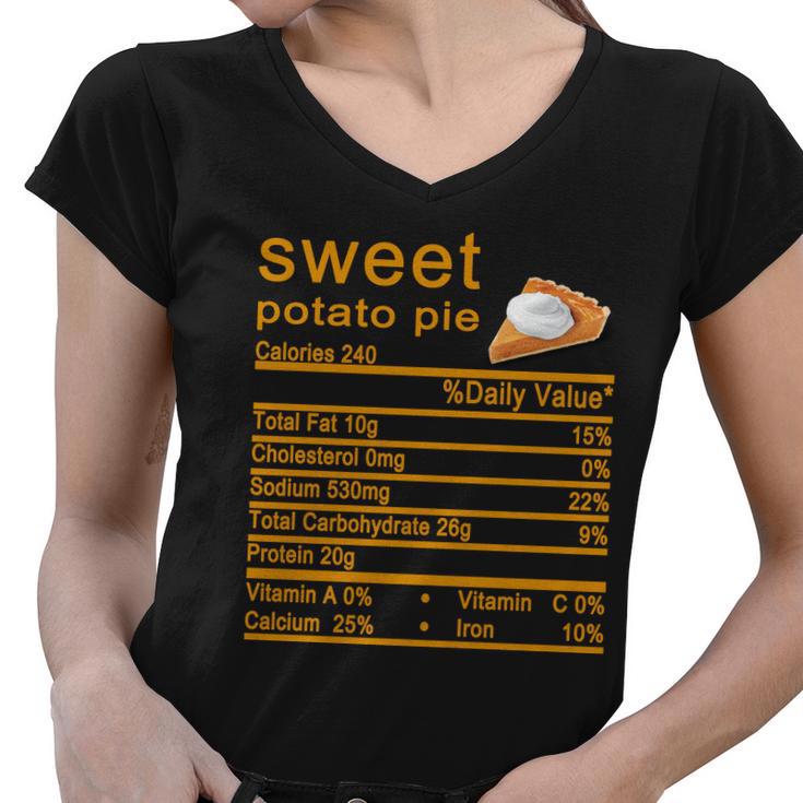 Sweet Potato Pie Nutrition Facts Label Women V-Neck T-Shirt