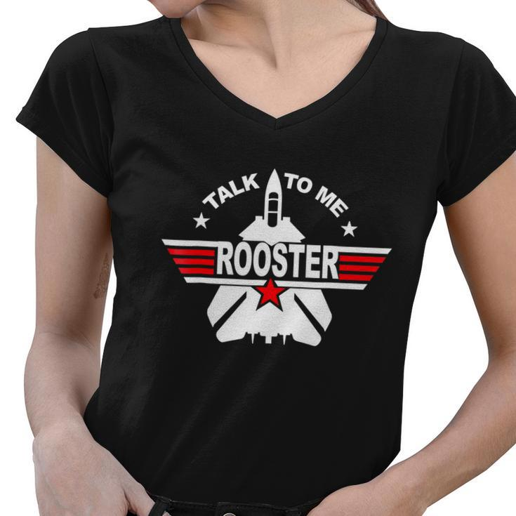 Talk To Me Rooster Funny 80S Talk To Me Rooster Women V-Neck T-Shirt