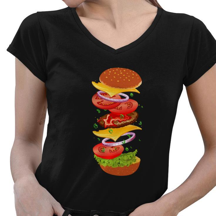 Tasty Cheeseburger Women V-Neck T-Shirt