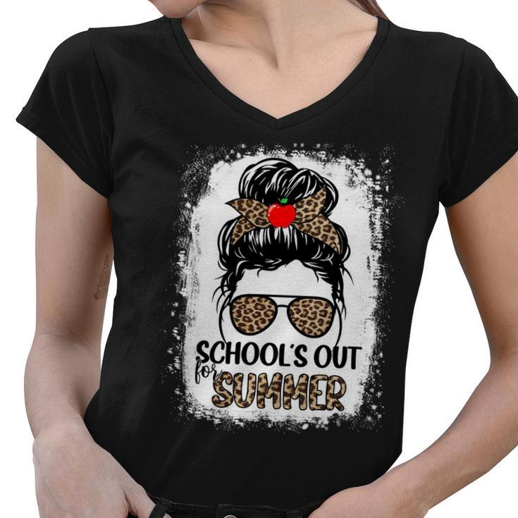 Teacher End Of Year Shirt Schools Out For Summer Last Day Women V-Neck T-Shirt