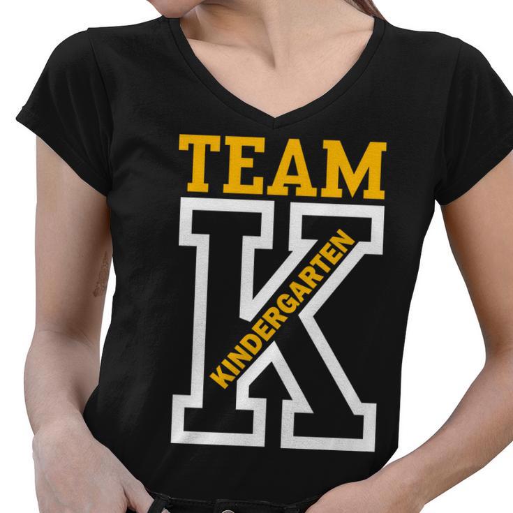 Team Kindergarten Teacher Logo Tshirt Women V-Neck T-Shirt