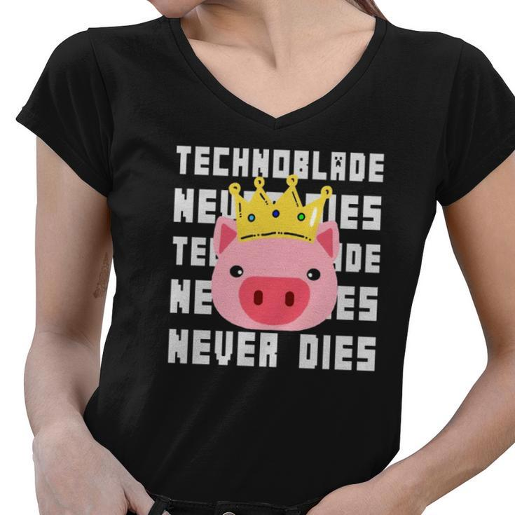 Technoblade Never Dies  Technoblade  Dream Smp Gift Women V-Neck T-Shirt