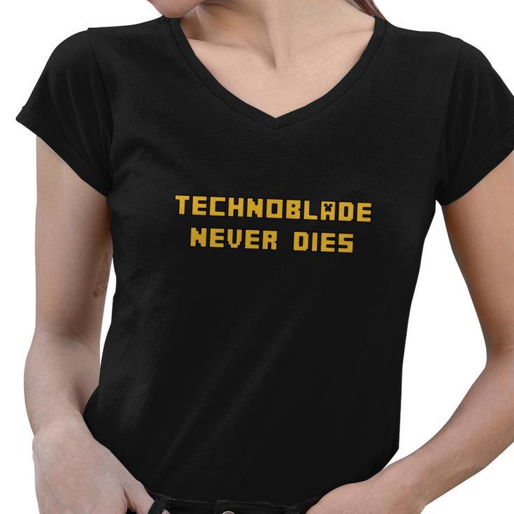 Technoblade Never Dies V6 Women V-Neck T-Shirt