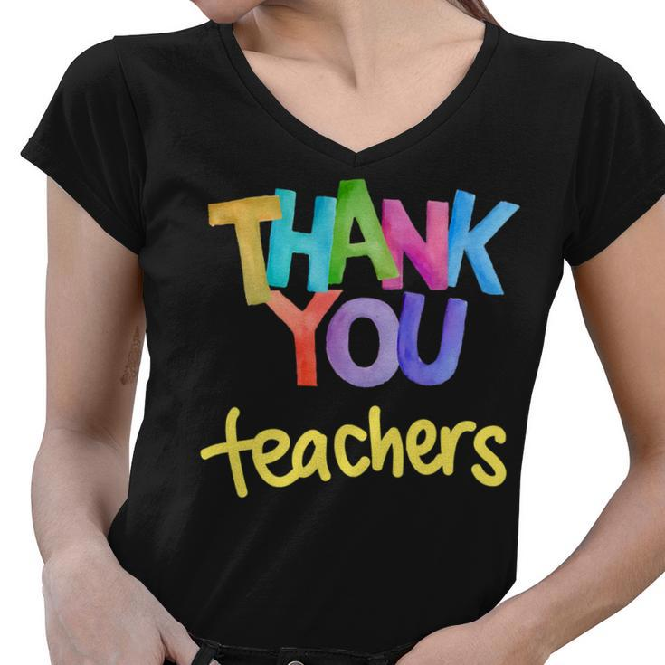 Thank You Teacher Appreciation Graduation Women V-Neck T-Shirt