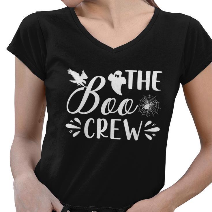 The Boo Crew Funny Halloween Quote Women V-Neck T-Shirt