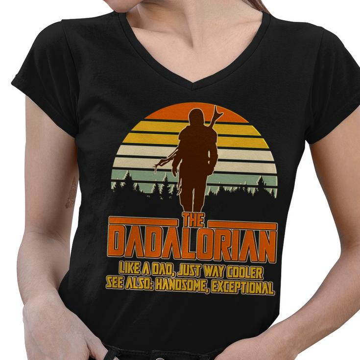 The Dadalorian Like A Dad Handsome Exceptional Tshirt Women V-Neck T-Shirt