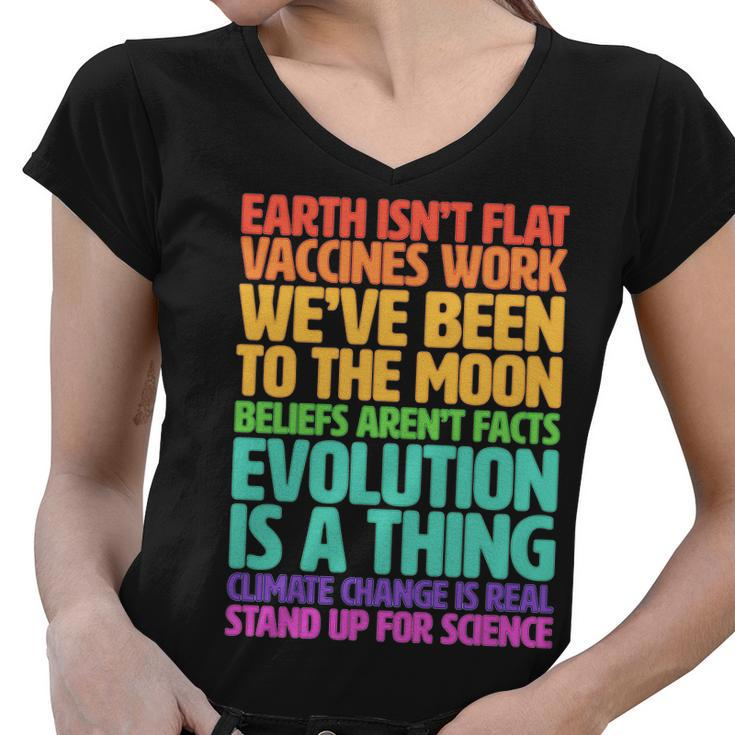 The Earth Isnt Flat Stand Up For Science Tshirt Women V-Neck T-Shirt