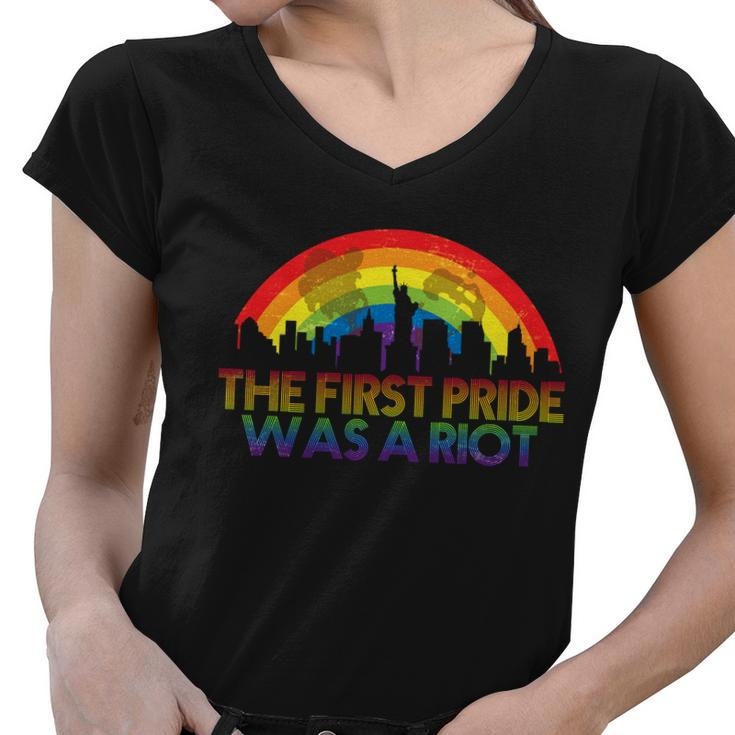 The First Pride Was A Riot Tshirt Women V-Neck T-Shirt