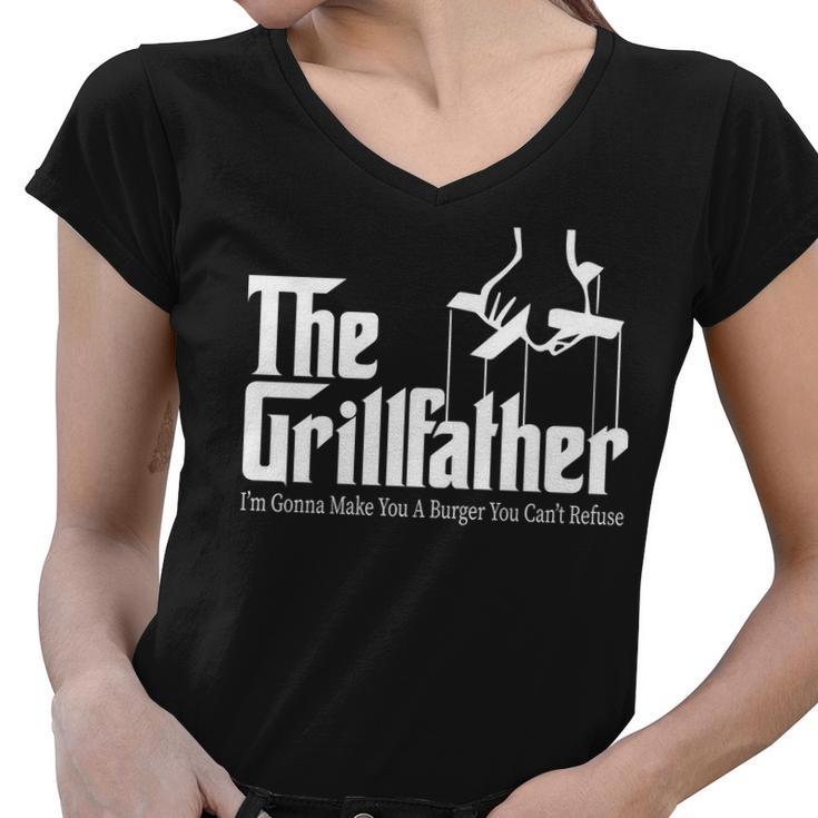 The Grillfather Burger You Cant Refuse Tshirt Women V-Neck T-Shirt