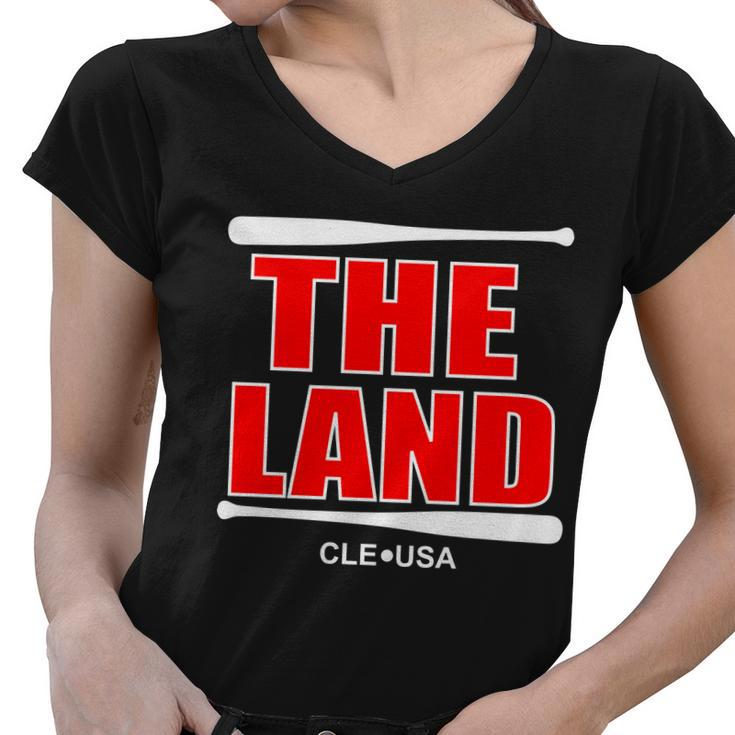 The Land Cleveland Ohio Baseball Tshirt Women V-Neck T-Shirt
