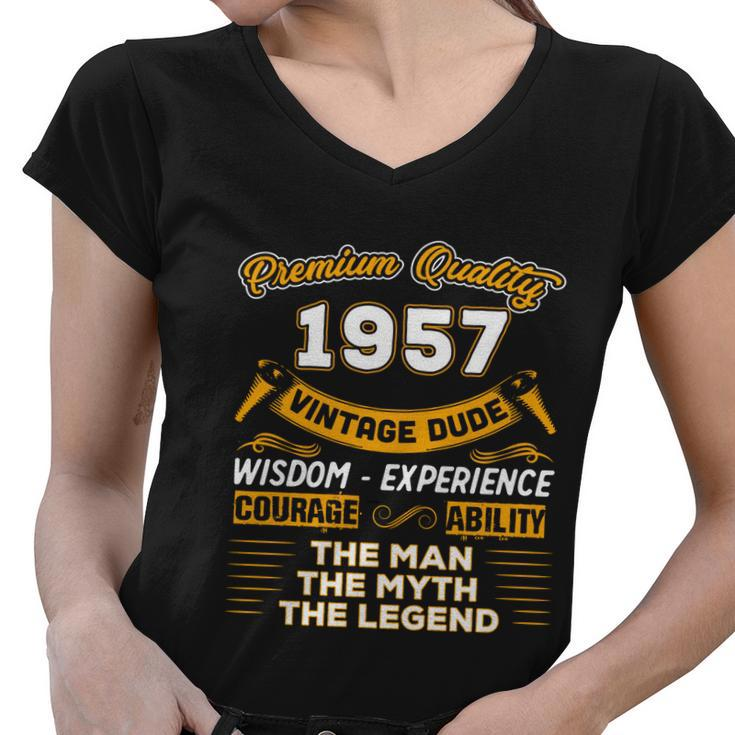The Man Myth Legend 1957 65Th Birthday Gift For 65 Years Old Gift Women V-Neck T-Shirt