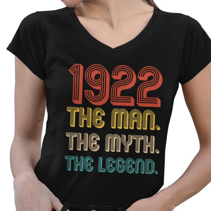 The Man The Myth The Legend 1922 100Th Birthday Women V-Neck T-Shirt