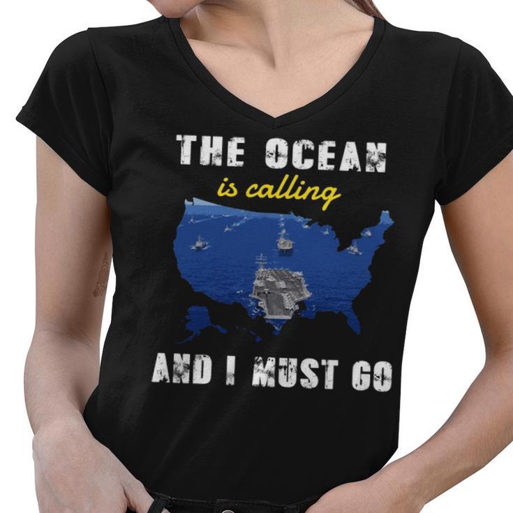 The Ocean Is Calling Women V-Neck T-Shirt