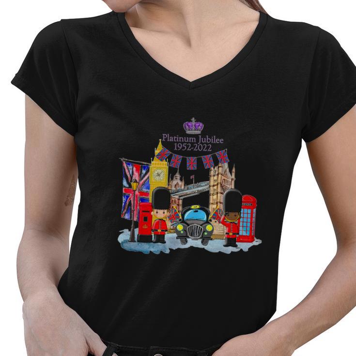 The Queens Platinum Jubilee  Women V-Neck T-Shirt