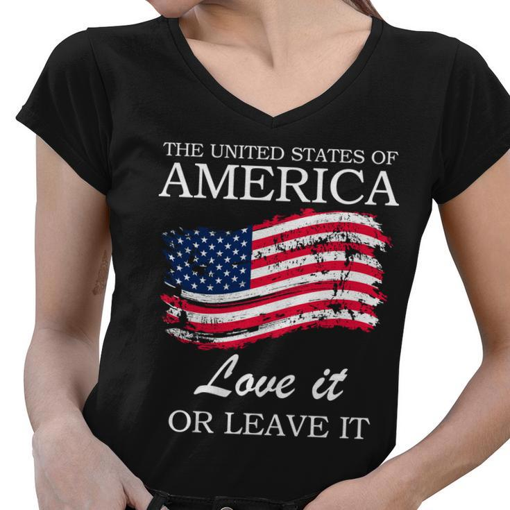 The Usa Love It Or Leave It Women V-Neck T-Shirt