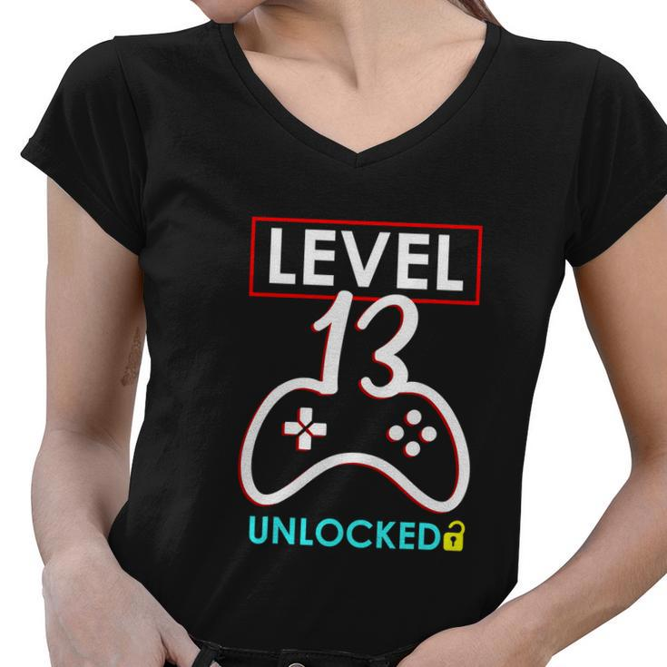 Thirteenth Gamer Gaming Funny Birthday Girl Women V-Neck T-Shirt