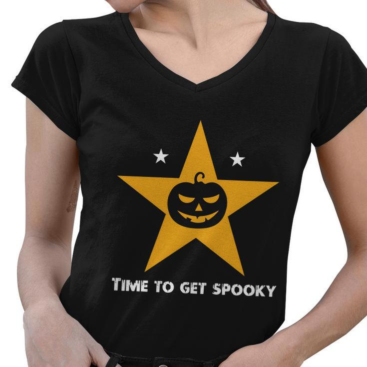 Time To Get Spooky Halloween Quote Women V-Neck T-Shirt