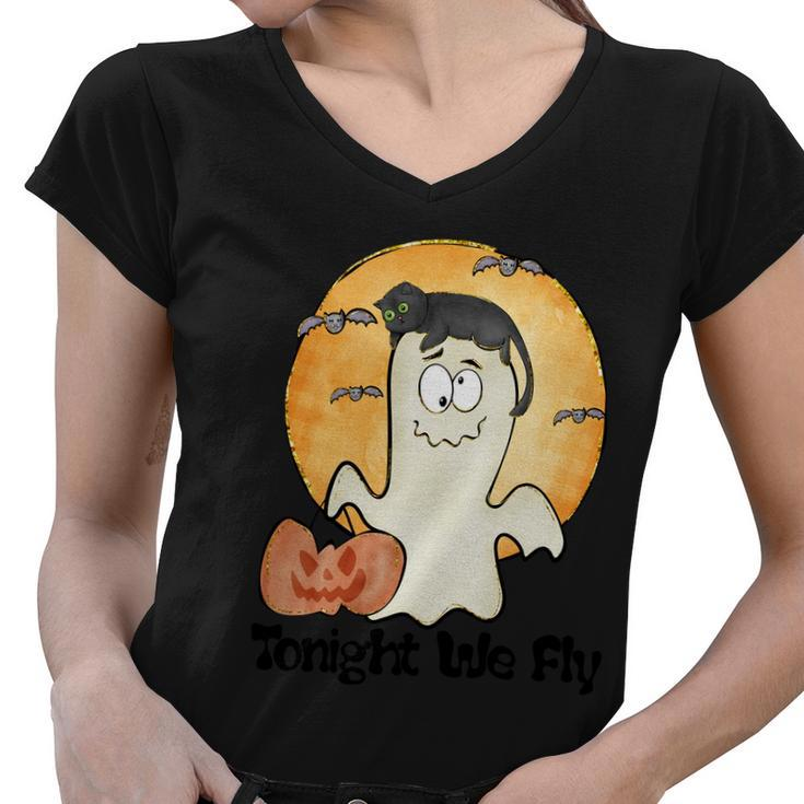 Tonight We Fly Halloween Quote Women V-Neck T-Shirt