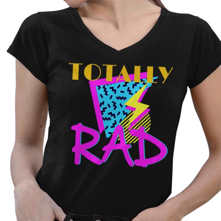 Totally Rad Retro 90S Tshirt Women V-Neck T-Shirt