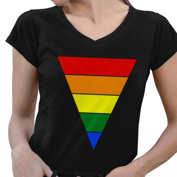 Triangular Lgbt Gay Pride Lesbian Bisexual Ally Quote V2 Women V-Neck T-Shirt