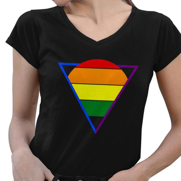 Triangular Lgbt Gay Pride Lesbian Bisexual Ally Quote Women V-Neck T-Shirt