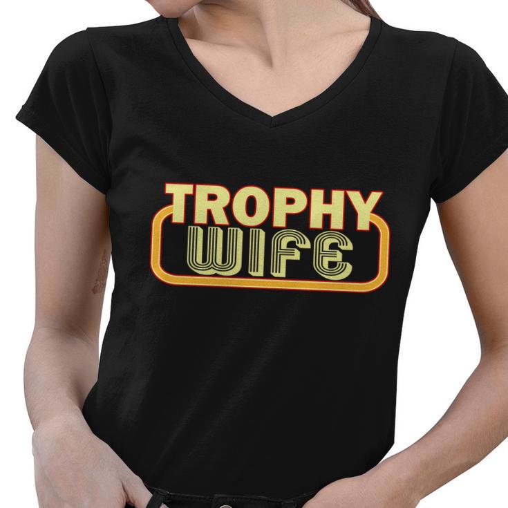 Trophy Mom Funny Retro Women V-Neck T-Shirt