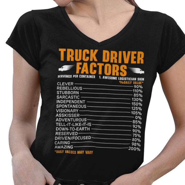 Trucker Truck Driver Trailer Truck Trucker Vehicle Jake Brake Women V-Neck T-Shirt